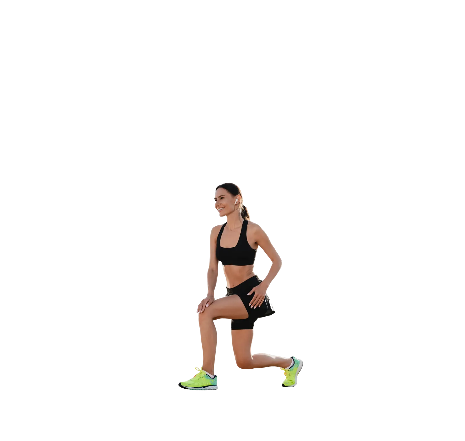 Woman in a runner's lunge