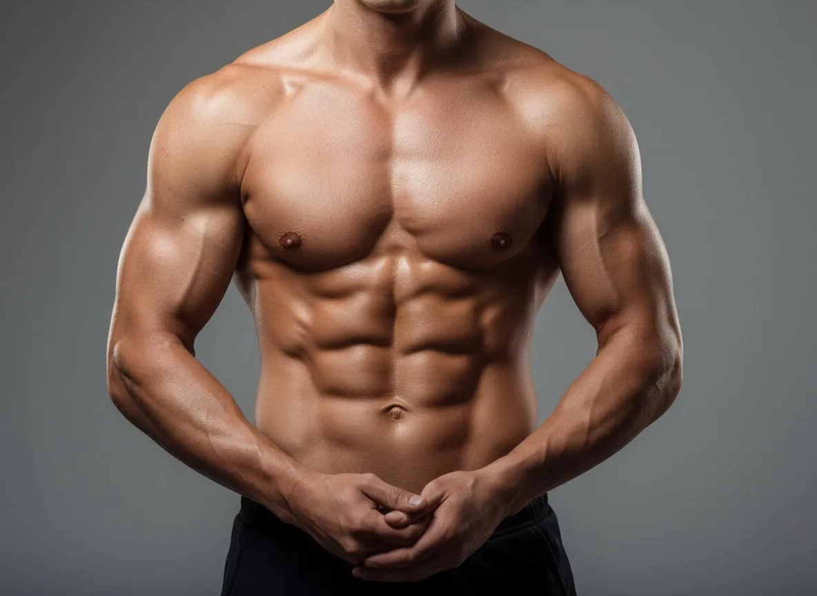 Lean, defined male torso after weight loss